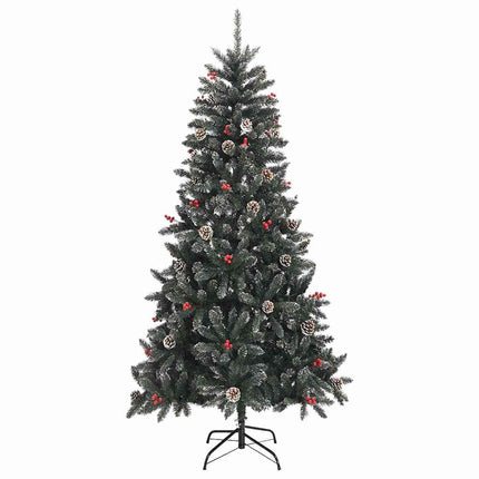 Konstgjord julgran Grön 210 cm PVC och Plast och Stål