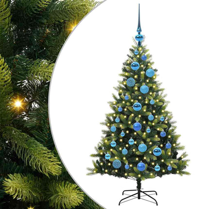 Konstgjort Fällbart Julträd 150 LEDs Grön 120 cm PVC och PE