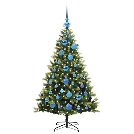 Konstgjort Fällbart Julträd 150 LEDs Grön 120 cm PVC och PE