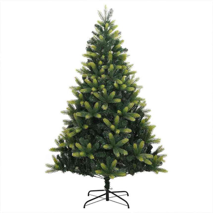 Konstgjort Fällbart Julträd 150 LEDs Grön 150 cm PVC och PE
