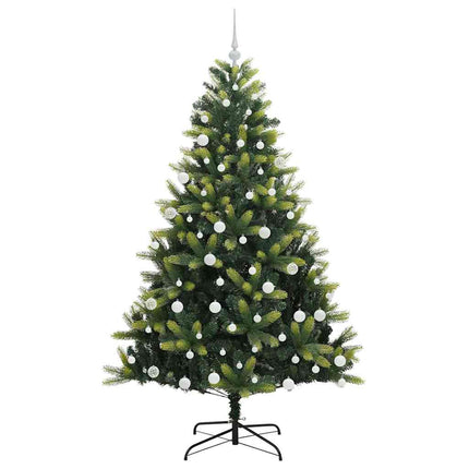 Konstigt hinged julgran 300 LEDs Grön 180 cm PVC och PE