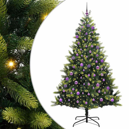 Konstigt hinged julgran 300 LEDs Grön 180 cm PVC och PE