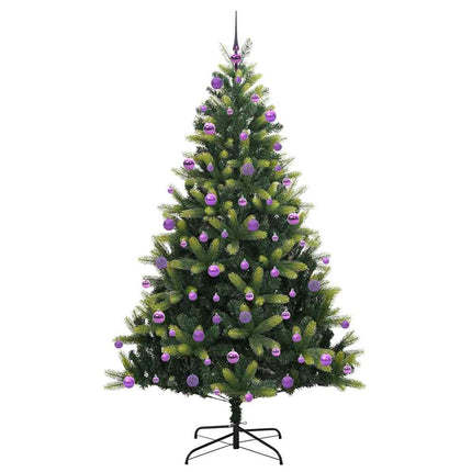 Konstigt hinged julgran 300 LEDs Grön 210 cm PVC och PE