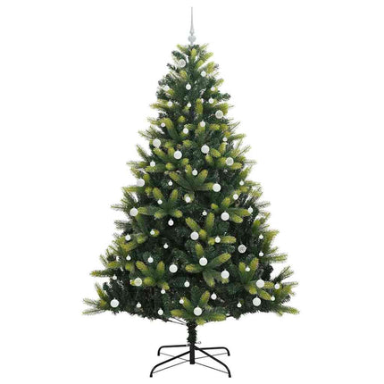 Konstigt hinged julgran 300 LEDs Grön 240 cm PVC och PE