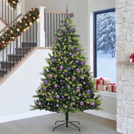 Konstigt hinged julgran 300 LEDs Grön 240 cm PVC och PE