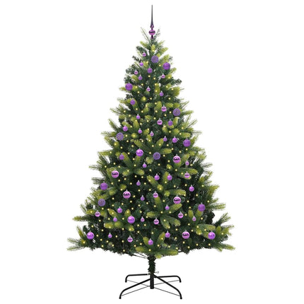 Konstigt hinged julgran 300 LEDs Grön 240 cm PVC och PE