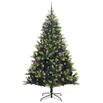 Konstigt hinged julgran 300 LEDs Grön 240 cm PVC och PE