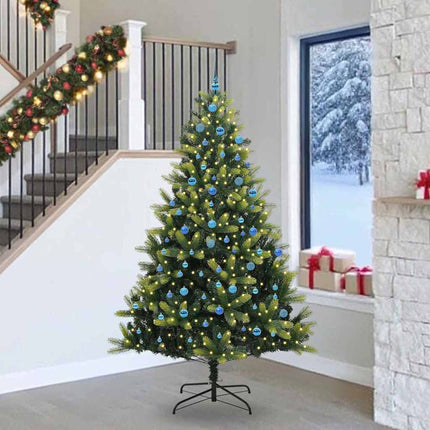 Konstigt hinged julgran 300 LEDs Grön 240 cm PVC och PE
