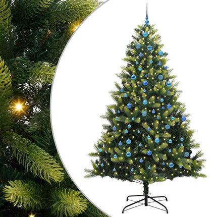Konstigt hinged julgran 300 LEDs Grön 240 cm PVC och PE