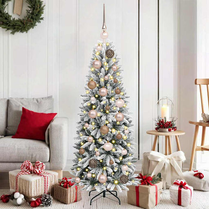 Konstgjord julgran Vit 120 cm PVC, Plast, Stål och PE