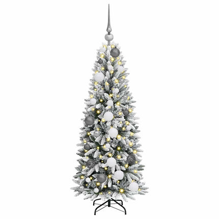 Konstgjord julgran Vit 120 cm PVC, Plast, Stål och PE