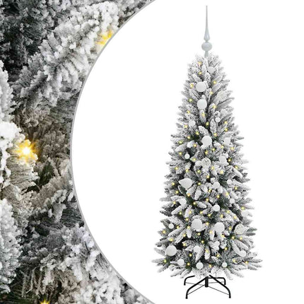 Konstgjord julgran Vit 120 cm PVC, Plast, Stål och PE
