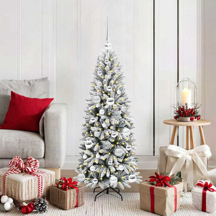 Konstgjord julgran Vit 120 cm PVC, Plast, Stål och PE