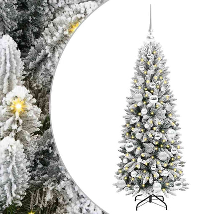 Konstgjord julgran Vit 120 cm PVC, Plast, Stål och PE