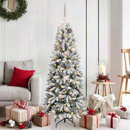 Konstgjord julgran Vit 150 cm PVC, Plast, Stål och PE