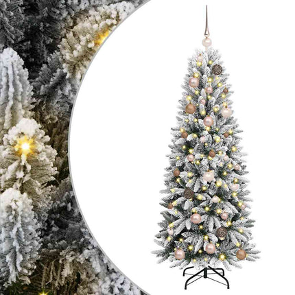 Konstgjord julgran Vit 150 cm PVC, Plast, Stål och PE