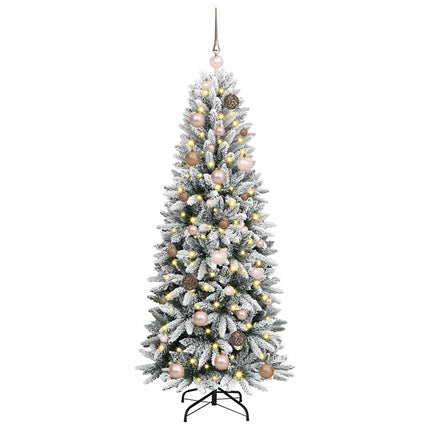 Konstgjord julgran Vit 150 cm PVC, Plast, Stål och PE