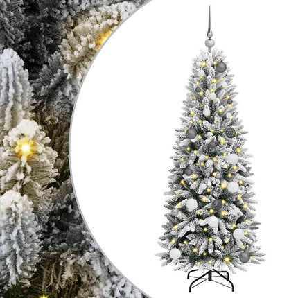 Konstgjord julgran Vit 150 cm PVC, Plast, Stål och PE