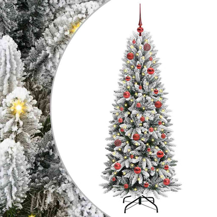 Konstgjord julgran Vit 150 cm PVC, Plast, Stål och PE