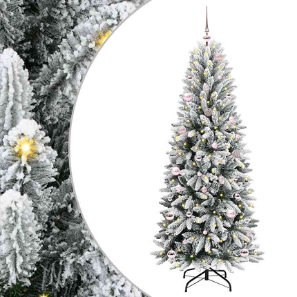 Konstgjord julgran Vit 150 cm PVC, Plast, Stål och PE