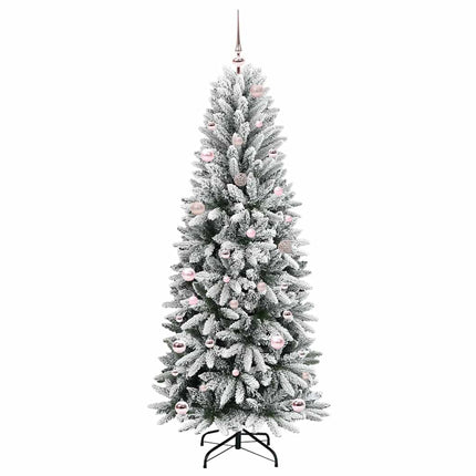 Konstgjord julgran Vit 150 cm PVC, Plast, Stål och PE