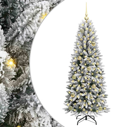 Konstgjord julgran Vit 150 cm PVC, Plast, Stål och PE
