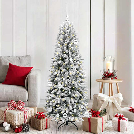 Konstgjord julgran Vit 150 cm PVC, Plast, Stål och PE