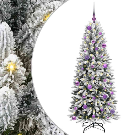 Konstgjord julgran Vit 150 cm PVC, Plast, Stål och PE