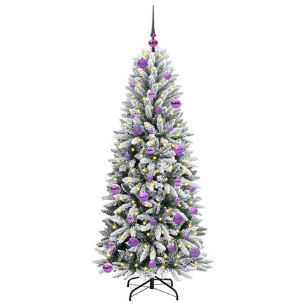 Konstgjord julgran Vit 150 cm PVC, Plast, Stål och PE