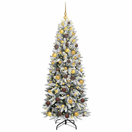 Konstgjord julgran Vit 180 cm PVC, Plast, Stål och PE