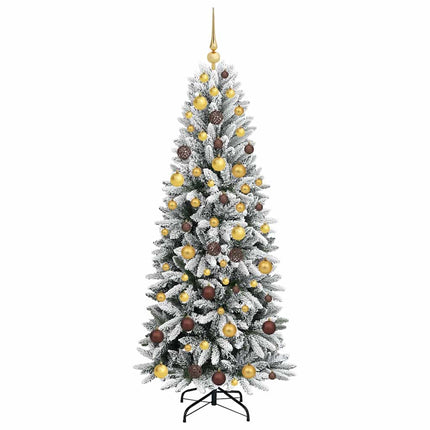 Konstgjord julgran Vit 180 cm PVC, Plast, Stål och PE