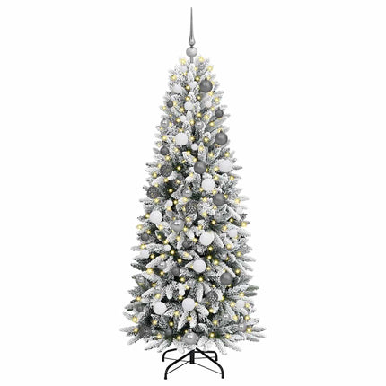 Konstgjord julgran Vit 180 cm PVC, Plast, Stål och PE