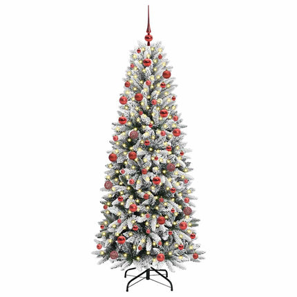 Konstgjord julgran Vit 180 cm PVC, Plast, Stål och PE