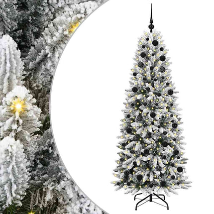 Konstgjord julgran Vit 180 cm PVC, Plast, Stål och PE