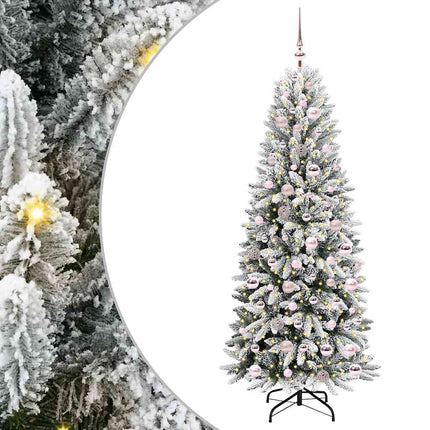 Konstgjord julgran Vit 180 cm PVC, Plast, Stål och PE