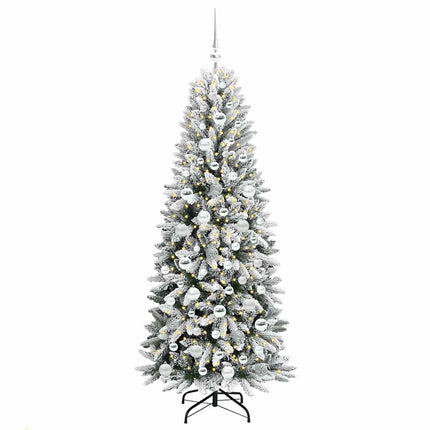 Konstgjord julgran Vit 180 cm PVC, Plast, Stål och PE
