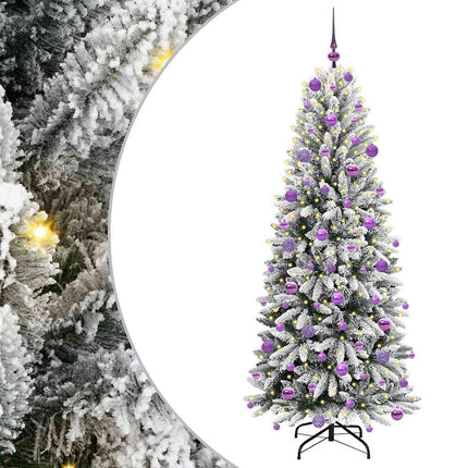 Konstgjord julgran Vit 180 cm PVC, Plast, Stål och PE