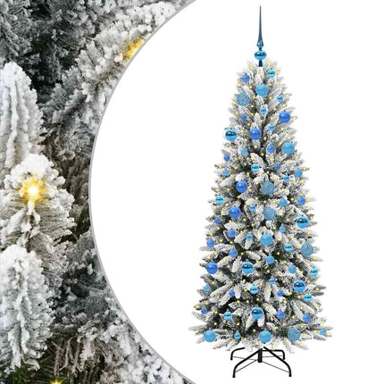 Konstgjord julgran Vit 180 cm PVC, Plast, Stål och PE