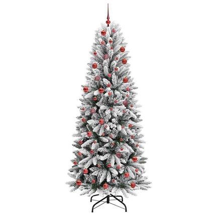 Konstgjord julgran Vit 210 cm PVC, Plast, Stål och PE