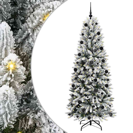 Konstgjord julgran Vit 210 cm PVC, Plast, Stål och PE