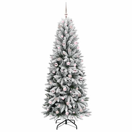 Konstgjord julgran Vit 210 cm PVC, Plast, Stål och PE