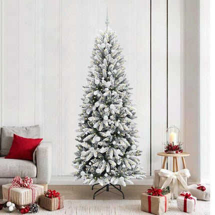 Konstgjord julgran Vit 210 cm PVC, Plast, Stål och PE