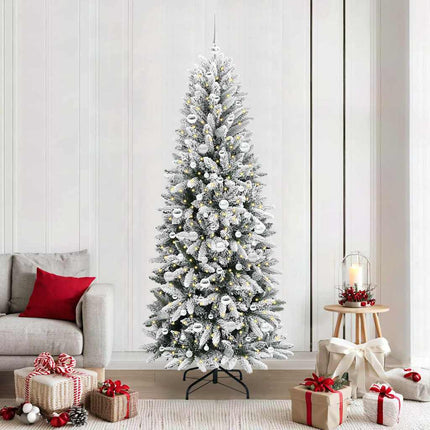 Konstgjord julgran Vit 210 cm PVC, Plast, Stål och PE