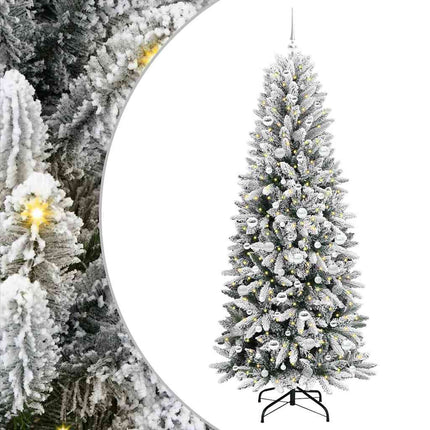 Konstgjord julgran Vit 210 cm PVC, Plast, Stål och PE