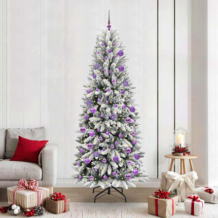 Konstgjord julgran Vit 210 cm PVC, Plast, Stål och PE