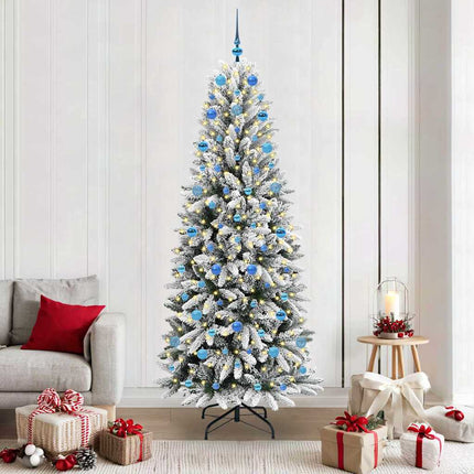 Konstgjord julgran Vit 210 cm PVC, Plast, Stål och PE