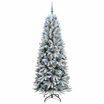 Konstgjord julgran Vit 210 cm PVC, Plast, Stål och PE