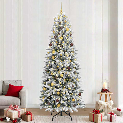 Konstgjord julgran Vit 240 cm PVC, Plast, Stål och PE