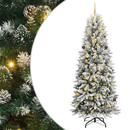 Konstgjord julgran Vit 240 cm PVC, Plast, Stål och PE