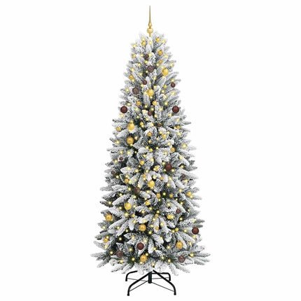 Konstgjord julgran Vit 240 cm PVC, Plast, Stål och PE